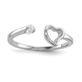thumbnail image 1 of Sterling Silver Rhodium-plated Open Heart CZ Polished Ring QR6742, 1 of 5