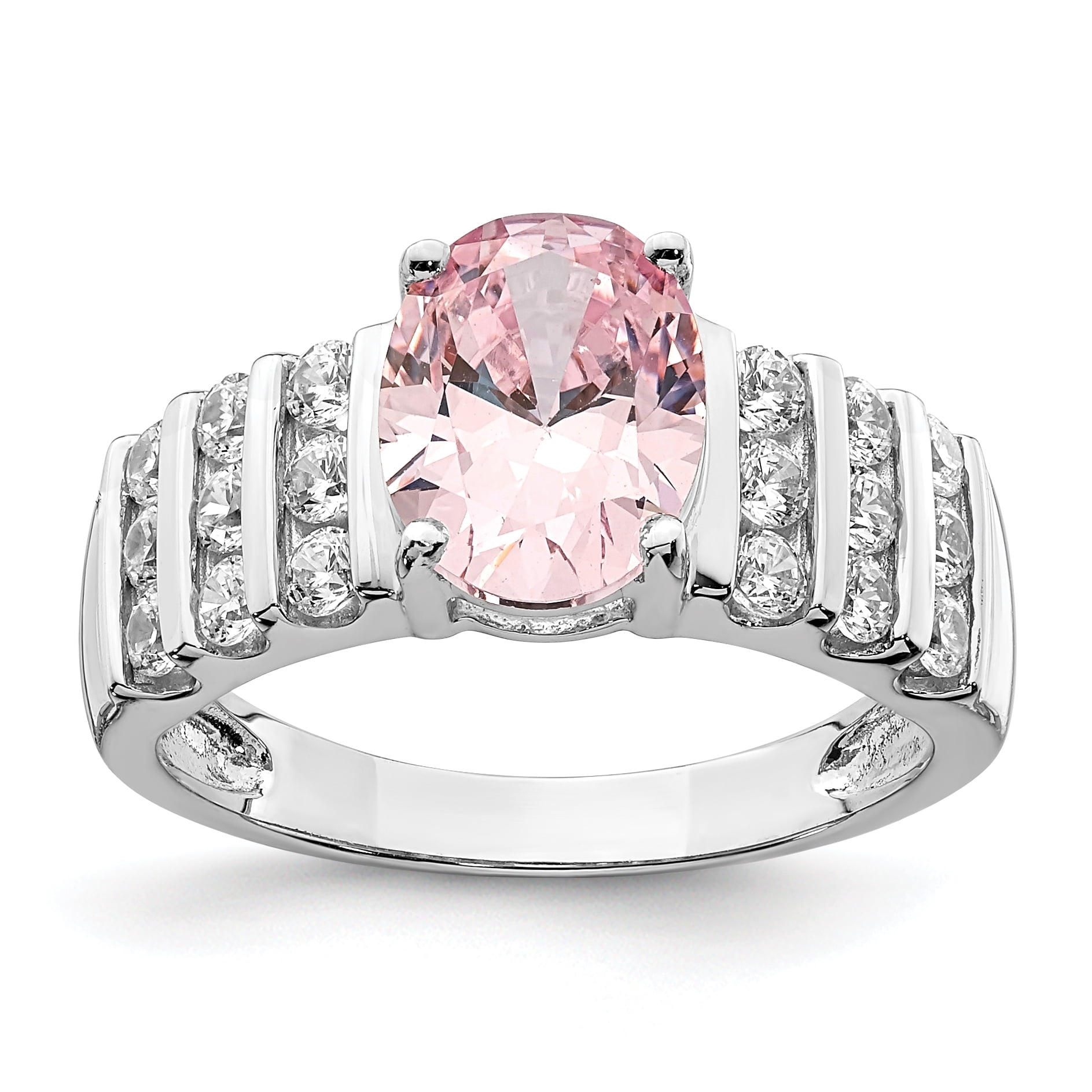 Rhodium plated deals cubic zirconia rings