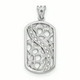 thumbnail image 1 of Sterling Silver Rhodium-plated Oval Rectangle Pendant, 1 of 2