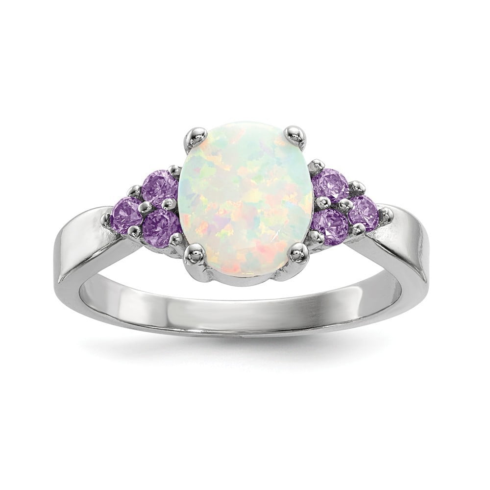 Sterling Ring-Purple Oval