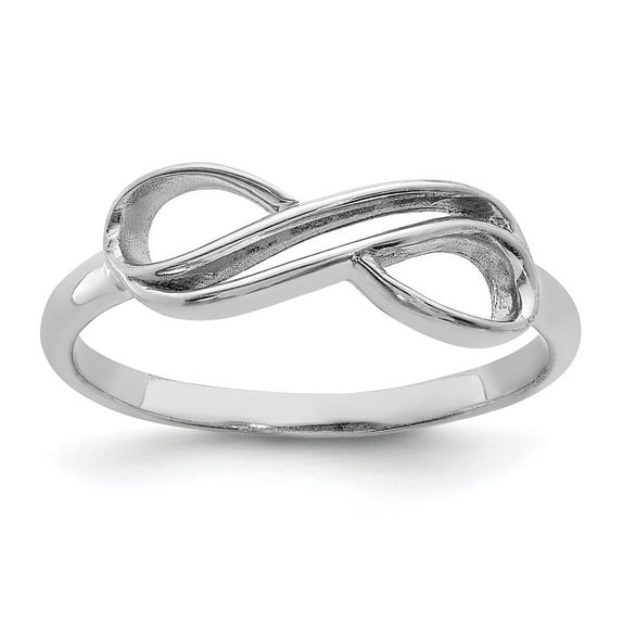 Sterling Silver Rhodium-plated Overlap Infinity Ring