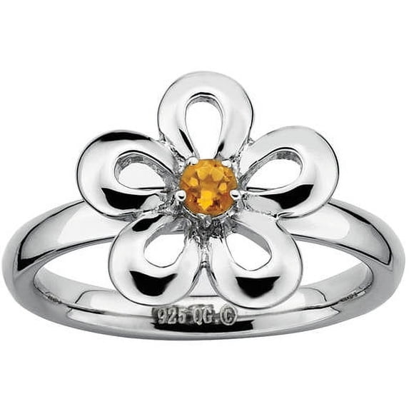 Sterling Silver Rhodium-plated Patterned Ring