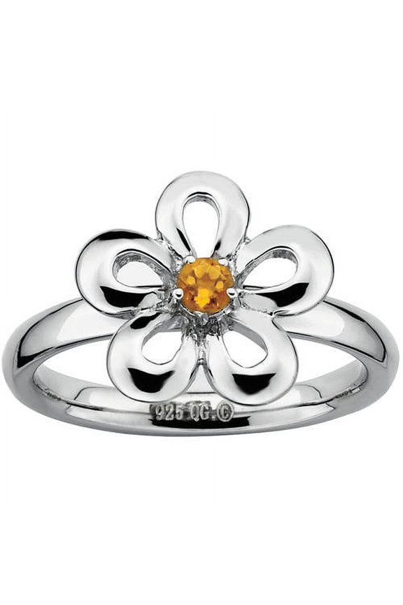 Sterling Silver Rhodium-plated Patterned Ring