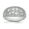 thumbnail image 1 of Finest Gold Sterling Silver Rhodium-Plated Pave CZ Ring - Size 8, 1 of 5