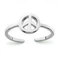 thumbnail image 1 of Sterling Silver Rhodium-plated Peace Sign Toe Ring - Size 11, 1 of 3