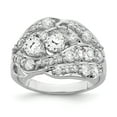 thumbnail image 1 of Sterling Silver Rhodium-plated Pear CZ Fancy Ring QR7113, 1 of 5