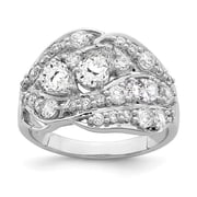 Sterling Silver Rhodium-plated Pear CZ Fancy Ring QR7113