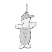 925 Sterling Silver Solid Polished Laser-cut Not engraveable Pee-Wee Cuddle Charm 26x13mm Wide Pendant Necklace for Wome