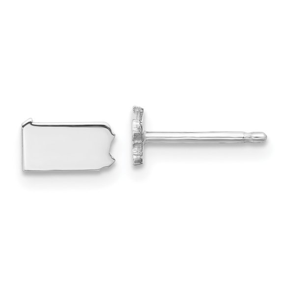 Sterling Silver/Rhodium-plated Pennsylvania State Earrings