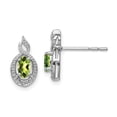thumbnail image 1 of Sterling Silver Rhodium-plated Peridot & Diam. Earrings, 1 of 1