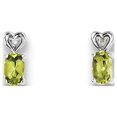 thumbnail image 1 of Sterling Silver Rhodium-plated Peridot & Diam. Earrings, 1 of 1