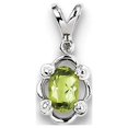 thumbnail image 1 of Sterling Silver Rhodium-plated Peridot & Diam. Pendant, 1 of 1