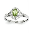 thumbnail image 1 of Sterling Silver Rhodium-plated Peridot & Diam. Ring, 1 of 1