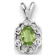 thumbnail image 1 of Sterling Silver Rhodium-plated Peridot & Diamond Pendant, 1 of 1