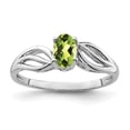 thumbnail image 1 of Sterling Silver Rhodium-plated Peridot Ring, 1 of 1