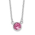 thumbnail image 1 of Finest Gold Sterling Silver Rhodium-Plated Pink Crystal 18.5 in. Necklace, 1 of 4