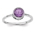 thumbnail image 1 of Sterling Silver Rhodium-plated Polished Amethyst Round Ring QR6399AM, 1 of 3