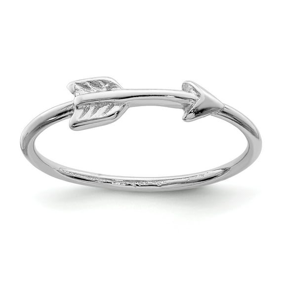 Sterling Silver Rhodium-plated Polished Arrow Ring - Size 6