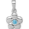 thumbnail image 1 of Sterling Silver Rhodium-plated Polished Blue CZ Flower Pendant Material Primary Purity Classic Breathtaking Radiant An unforgettable keepsake to treasure forever, 1 of 4
