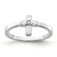 thumbnail image 1 of Sterling Silver Rhodium-plated Polished CZ Cross Ring - Size 3, 1 of 3