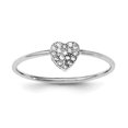 thumbnail image 1 of Sterling Silver Rhodium-plated Polished CZ Heart Ring Size 7, 1 of 1