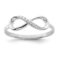 thumbnail image 1 of Sterling Silver Rhodium-plated Polished CZ Infinity Ring - Size 8, 1 of 3