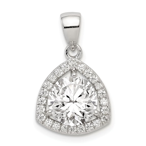 Sterling Silver Rhodium-plated Polished CZ Pendant QP4129