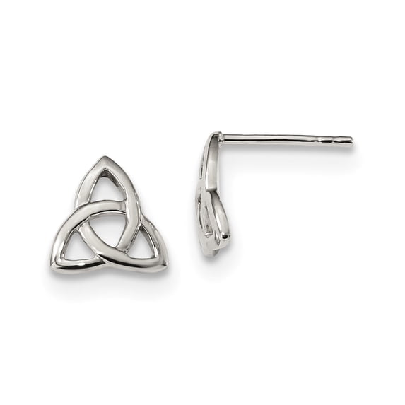 Sterling Silver Rhodium-plated Polished Celtic Knot Post Earrings