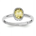 thumbnail image 1 of Sterling Silver Rhodium-plated Polished Citrine Oval Ring, 1 of 3