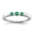 thumbnail image 1 of Sterling Silver Rhodium-plated Polished Emerald Ring, Size 6, 1 of 7
