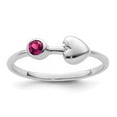 thumbnail image 1 of Sterling Silver Rhodium-plated Polished Heart Lab Created Ruby Ring, Size 7, 1 of 1
