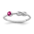 thumbnail image 1 of Sterling Silver Rhodium-plated Polished Infinity Pink Tourmaline Ring, Size 8, 1 of 1