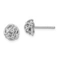 thumbnail image 1 of Sterling Silver Rhodium-plated Polished Knot 7.5mm Post Earrings, 1 of 3