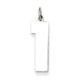 thumbnail image 1 of 925 Sterling Silver Solid Large Polished Sport game Number 1 Charm 24x10mm Wide Pendant Necklace for Women, 1 of 4