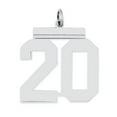 thumbnail image 1 of Sterling Silver/Rhodium-plated Polished Number 20 Charm QPL20, 1 of 2