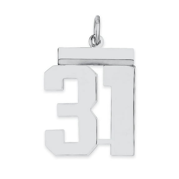 Sterling/Silver Rhodium-plated Polished Number 31 Charm QMS31