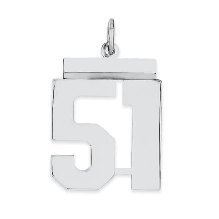 Sterling/Silver Rhodium-plated Polished Number 51 Charm QQMS51