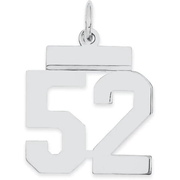 Sterling Silver/Rhodium-plated Polished Number 52 Charm QSS52