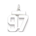 thumbnail image 1 of Sterling Silver/Rhodium-plated Polished Number 97 Charm Q-QSS97, 1 of 3