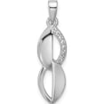 thumbnail image 1 of Sterling Silver Rhodium-plated Polished Ovals CZ Pendant Material Primary Purity Romantic Fashionable Unique Inspired by artistry and crafted with passion, 1 of 4