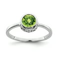 thumbnail image 1 of Sterling Silver Rhodium-plated Polished Peridot Round Ring, 1 of 3