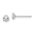 thumbnail image 1 of Finest Gold Sterling Silver Rhodium-Plated Polished Round 4.5 mm Crystal Stud Earrings, 1 of 3