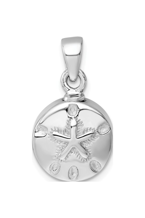 Sterling Silver Rhodium-plated Polished Sand Dollar Ash Holder Pendant Material Primary Purity Graceful Opulent Luxurious Ideal for collectors and jewelry lovers