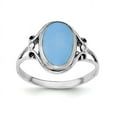 thumbnail image 1 of Sterling Silver Rhodium-plated Polished Synthetic Turquoise Ring, 1 of 5