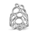 thumbnail image 1 of Sterling Silver Rhodium-plated Polished & Textured Circles Ring QR6589, 1 of 5