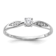 thumbnail image 1 of Sterling Silver Rhodium-plated Polished and CZ Ring, 1 of 6