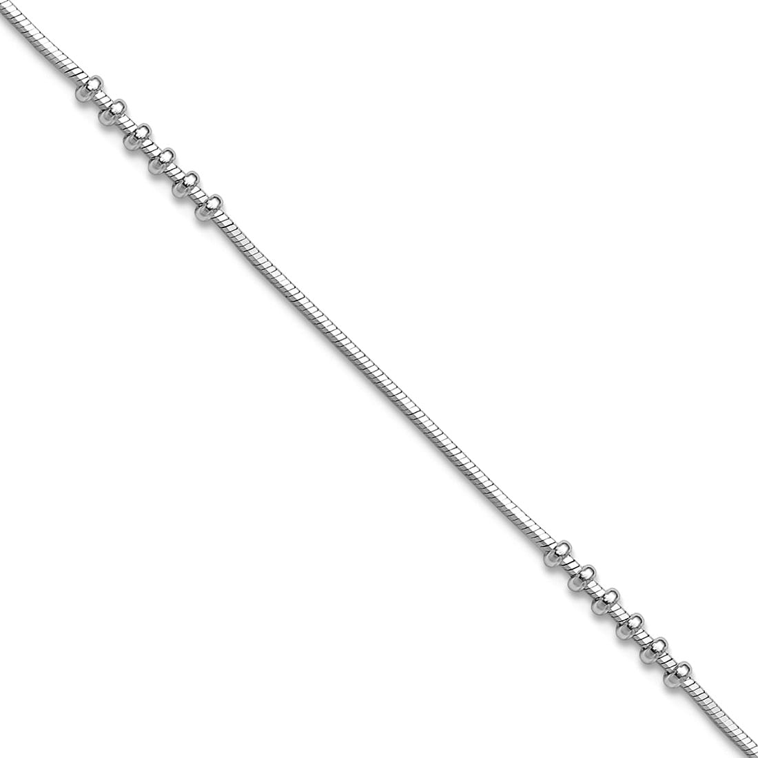 925 Sterling Silver Spring-Ring Polished With .5inch Extension Anklet 10 Inch Anklet for Women