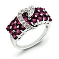 thumbnail image 1 of Sterling Silver Rhodium-plated Rhodolite Garnet & Diamond Ring, 1 of 1