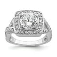thumbnail image 1 of Sterling Silver Rhodium-plated Round 8.10mm CZ Ring, 1 of 6