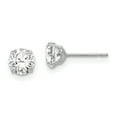 thumbnail image 1 of Sterling Silver Rhodium-plated Round Cubic Zirconia 5mm Post Earrings, 1 of 3